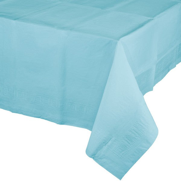Pastel Blue Tablecover Tissue & Plastic Back 137cm x 274cm