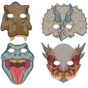 Jurassic Into The Wild Paper Masks Pack of 8