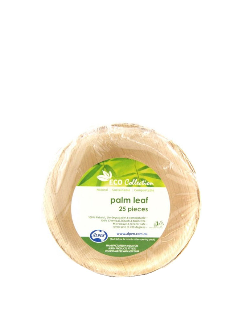 Eco Palm Leaf 12cm Round Bowls Pack of 25