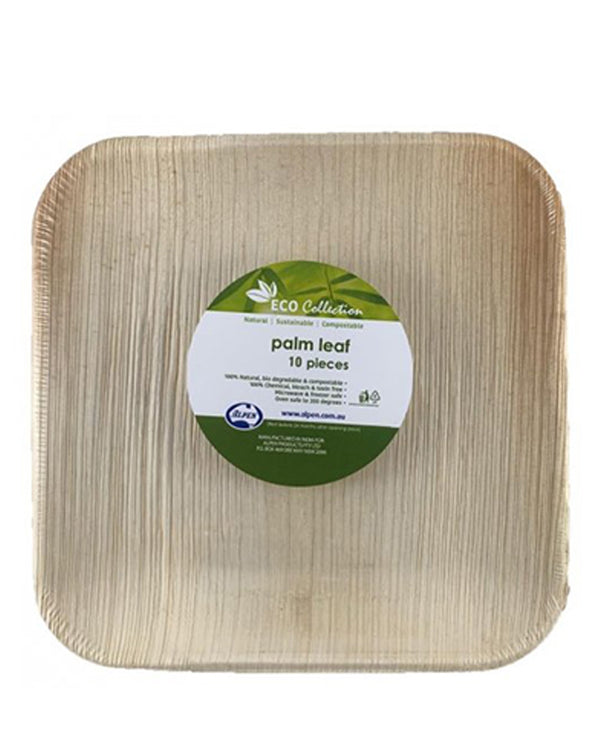 Eco Palm Leaf 20cm Square Plates Pack of 10