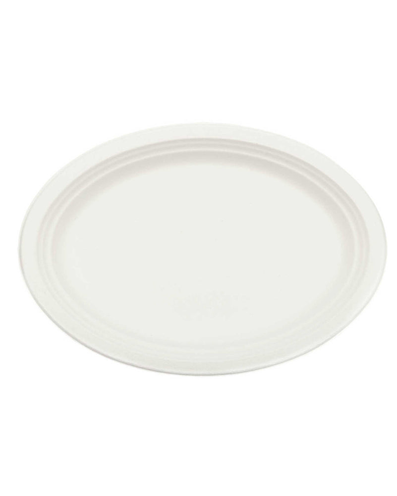 Eco Sugar Cane White Oval Platters Pack of 24