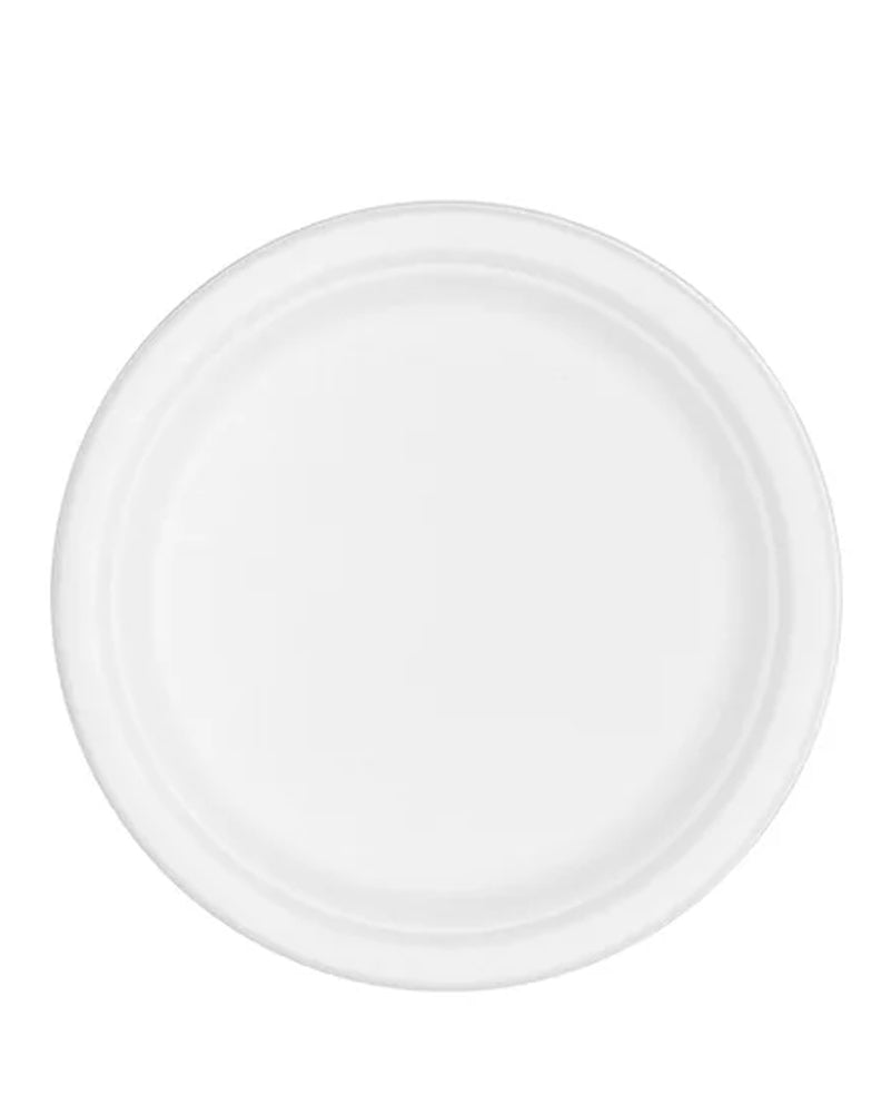 Eco White 25cm Round Sugarcane Plates Pack of 25