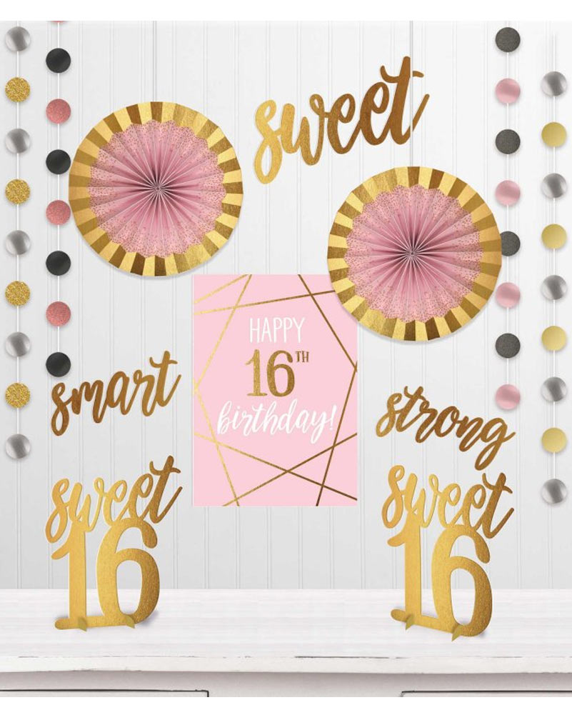 Elegant 16th Blush Room Decorating Kit