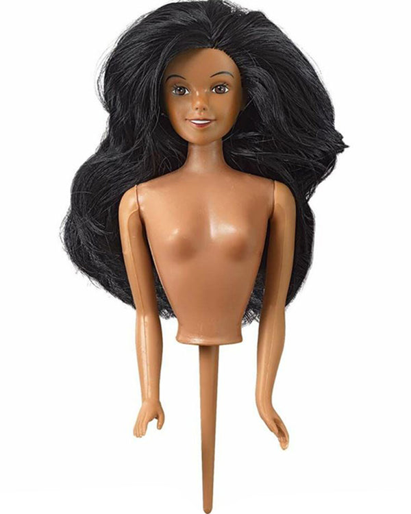 Teen Doll Pick Cake Topper with Black Hair