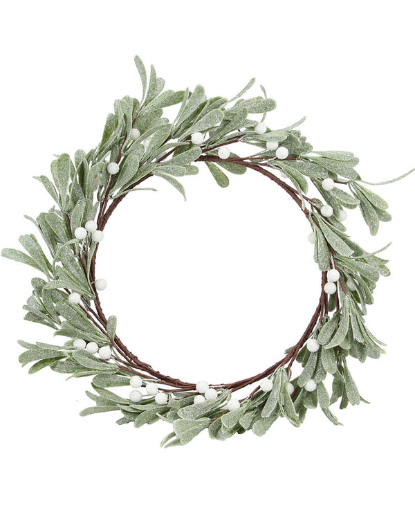 Glitter Misteltoe Christmas Wreath 40cm