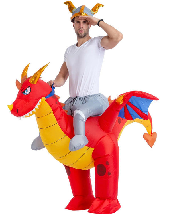 Fire Dragon Ride-On Inflatable Adult Costume