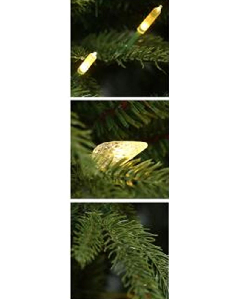 Fraser Fir Tree With 1788 Tips and 500 Warm White Christmas LED Lights 2.1m