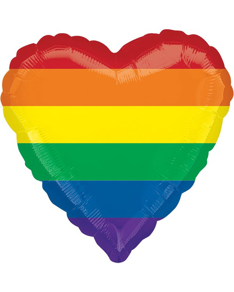 Fun Heart Rainbow Stripes Balloon 45cm