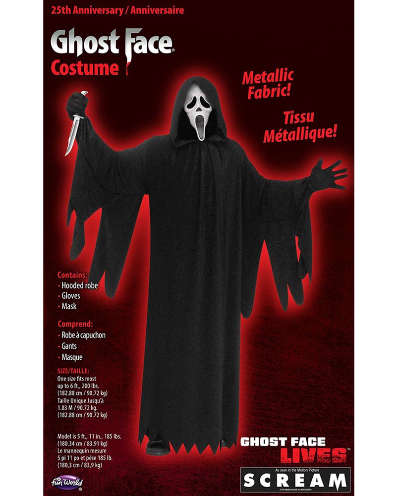 Scream Ghost Face 25th Anniversary Mens Costume
