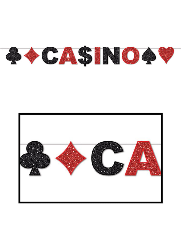 Glittered Casino Letter Banner