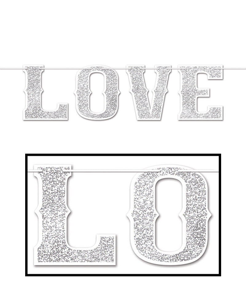 Glittered Love Banner 1.8m