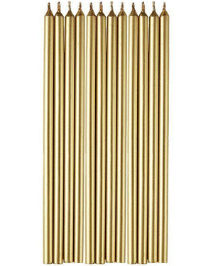 Gold Dinner Candles Pack of 12