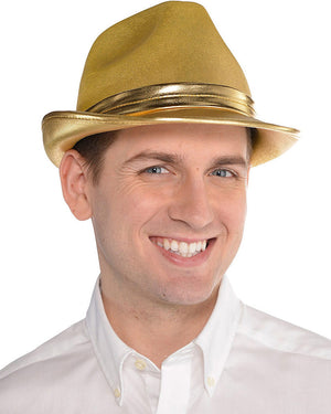Gold Fedora Hat