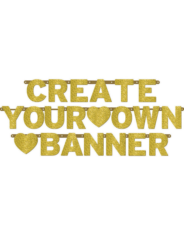 Gold Glitter Customisable Letter Banner