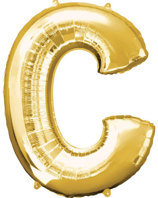 Gold Letter C Supershape 86cm Balloon