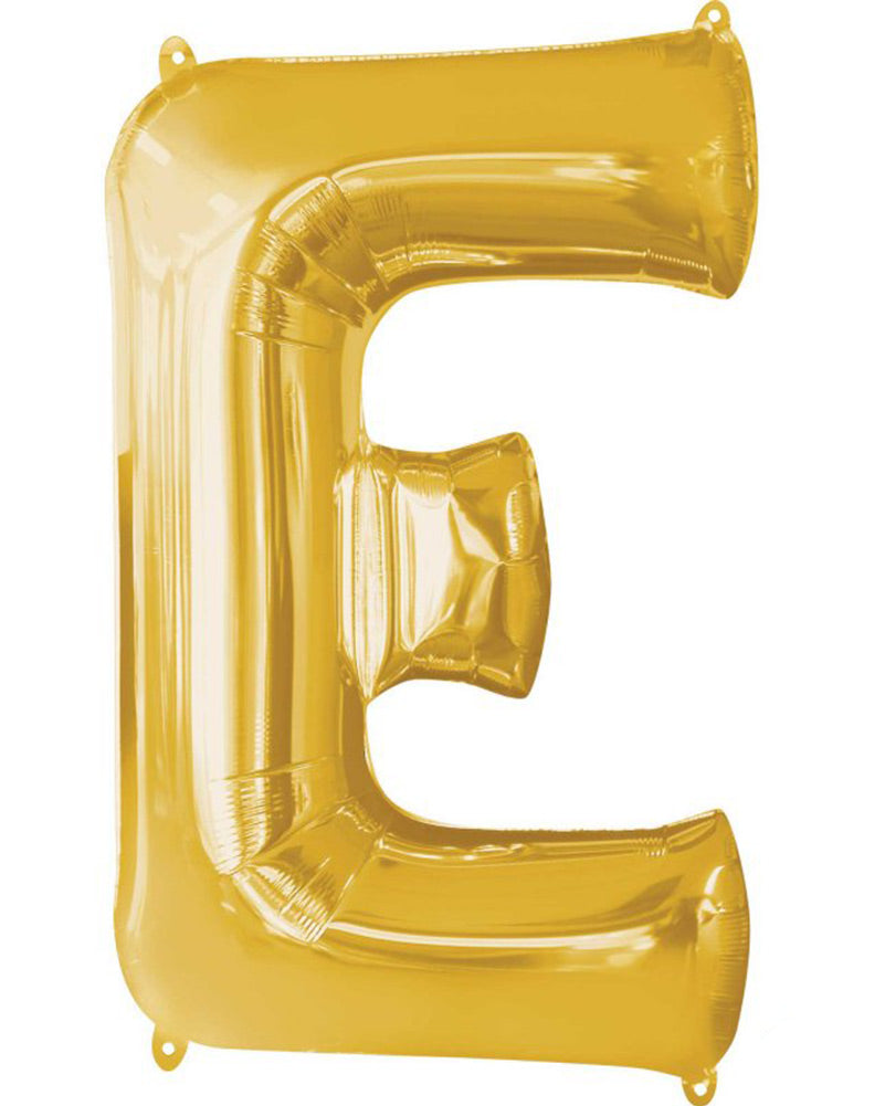 Gold Letter E Supershape 86cm Balloon