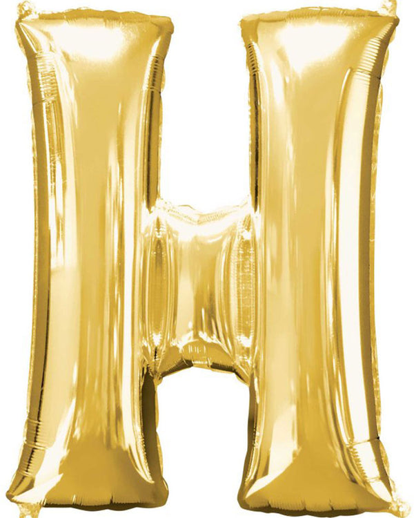 Gold Letter H Supershape 86cm Balloon