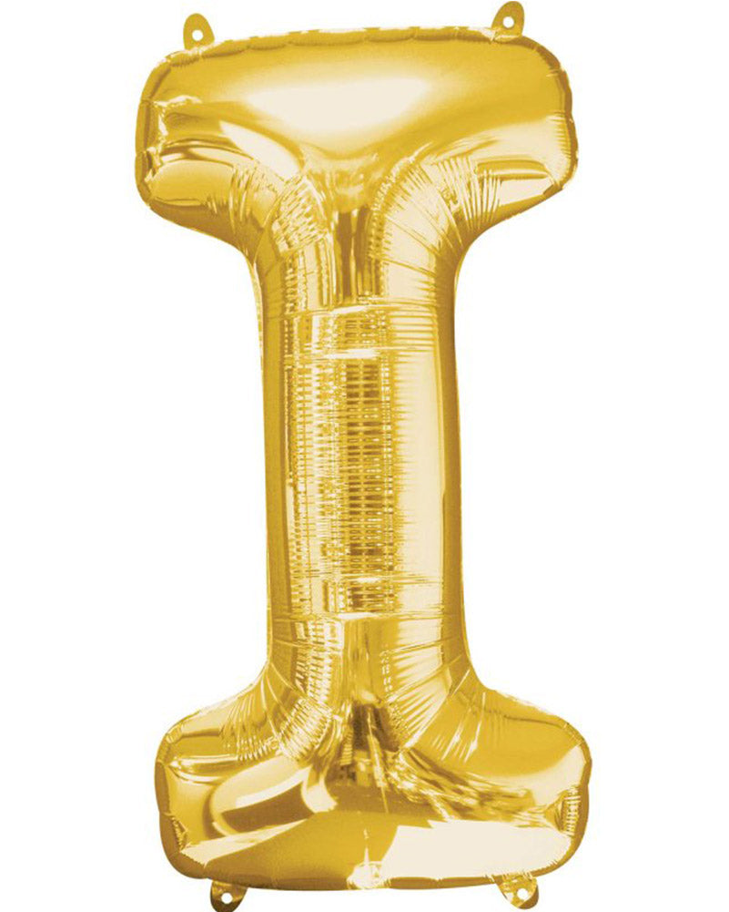 Gold Letter I Supershape 86cm Balloon