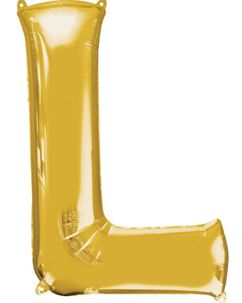 Gold Letter L Supershape 86cm Balloon