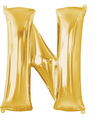 Gold Letter N Supershape 86cm Balloon