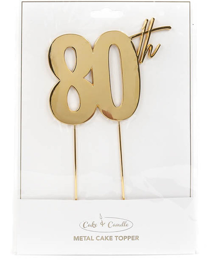 Gold Metal 80th Cake Topper