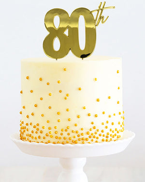 Gold Metal 80th Cake Topper
