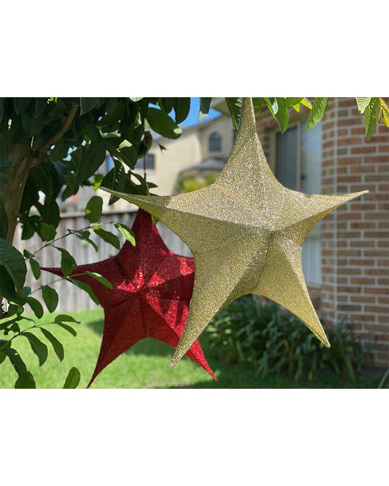 Gold PopUp Tinsel Star 65cm