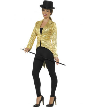 Gold Sequin Womens Tailcoat