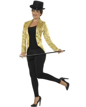 Gold Sequin Womens Tailcoat