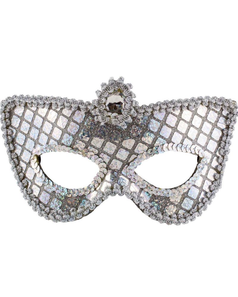 Grand Sequin Silver Mask