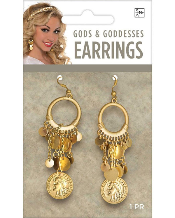 Greek Goddess Gold Earrings