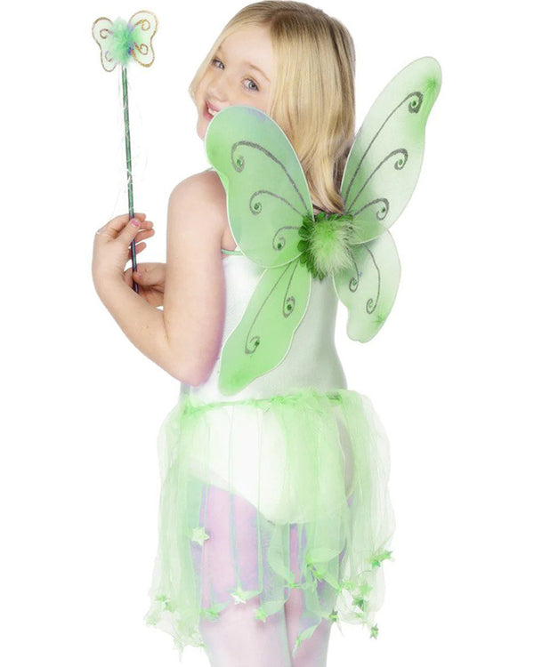 Green Butterfly Wings and Wand Set