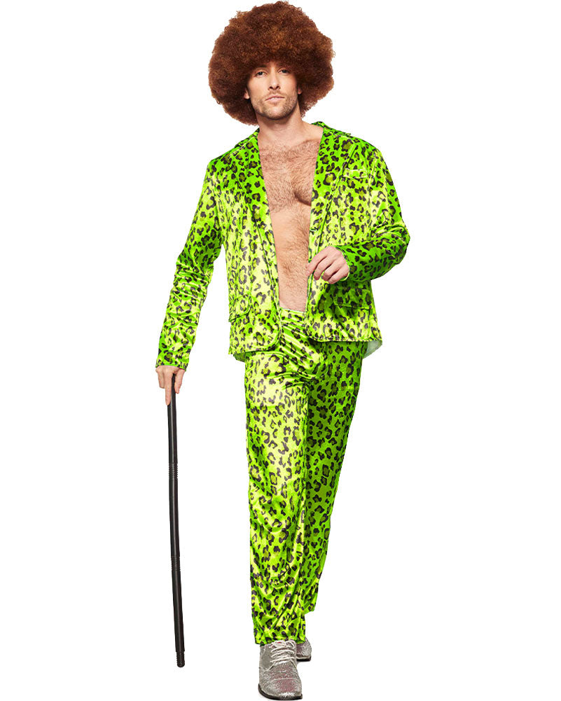 Green Leopard Rockstar Mens Costume