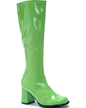 Green Patent Go Go Womens Boots