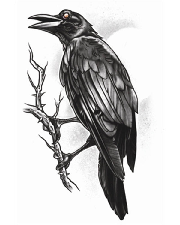 Gothic Raven Temporary Tattoo