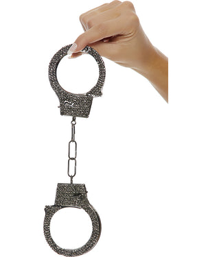 Gunmetal Rhinestone Handcuffs