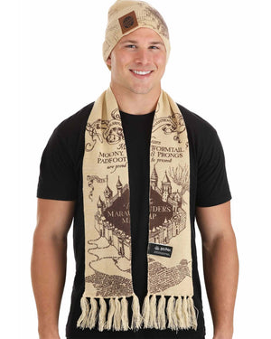 Harry Potter Marauders Map Knit Scarf and Hat