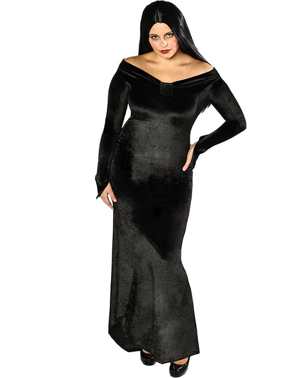 Kooky Matriarch Deluxe Black Velour Womens Dress