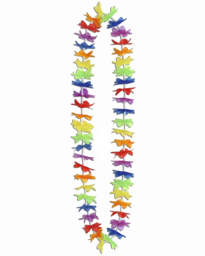 Hawaiian Rainbow Floral Lei Pack of 6