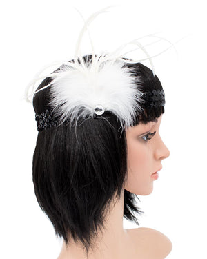 20s White and Black Gatsby Headband