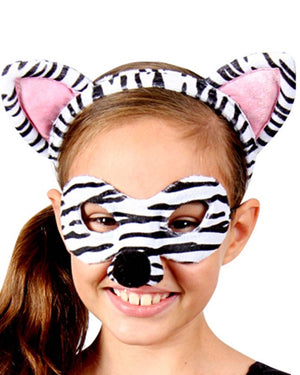 Zebra Headband and Mask Set