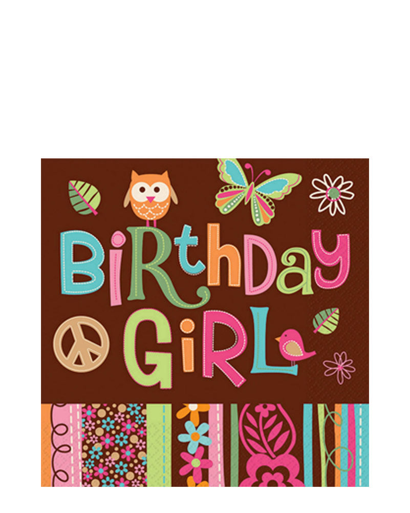 60s Hippie Chick Lunch Napkins Pack of 16
