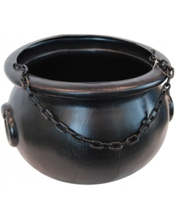 Black Witches Cauldron with Chain Handle 25cm