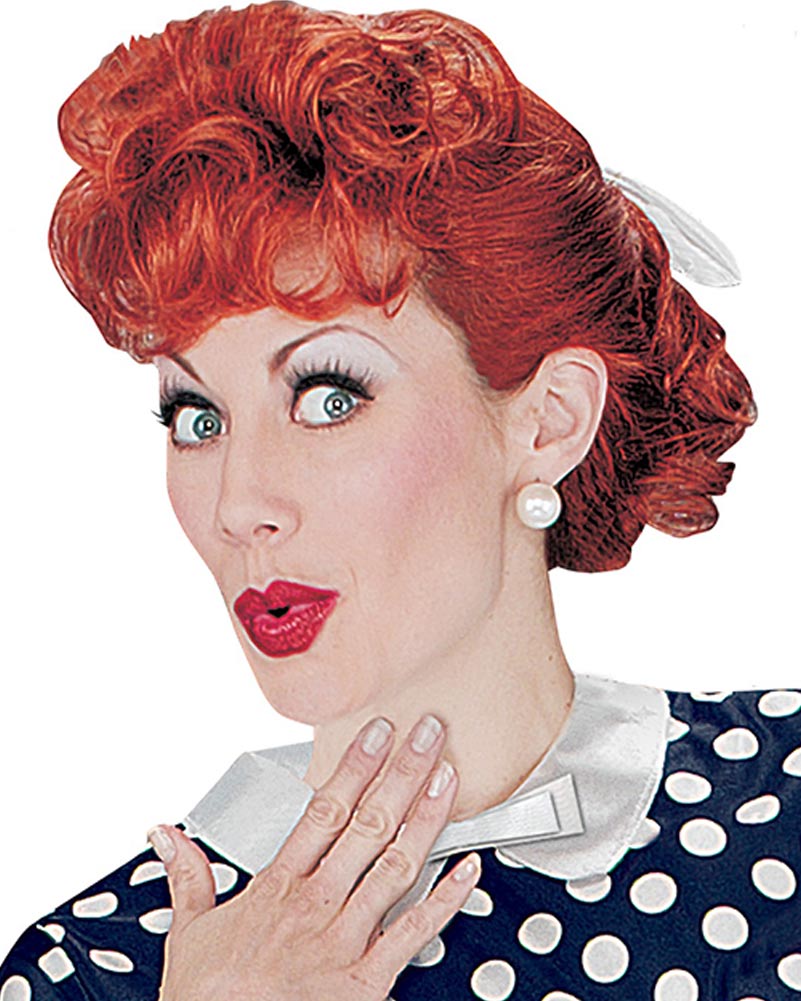 50s I Love Lucy Curly Auburn Wig