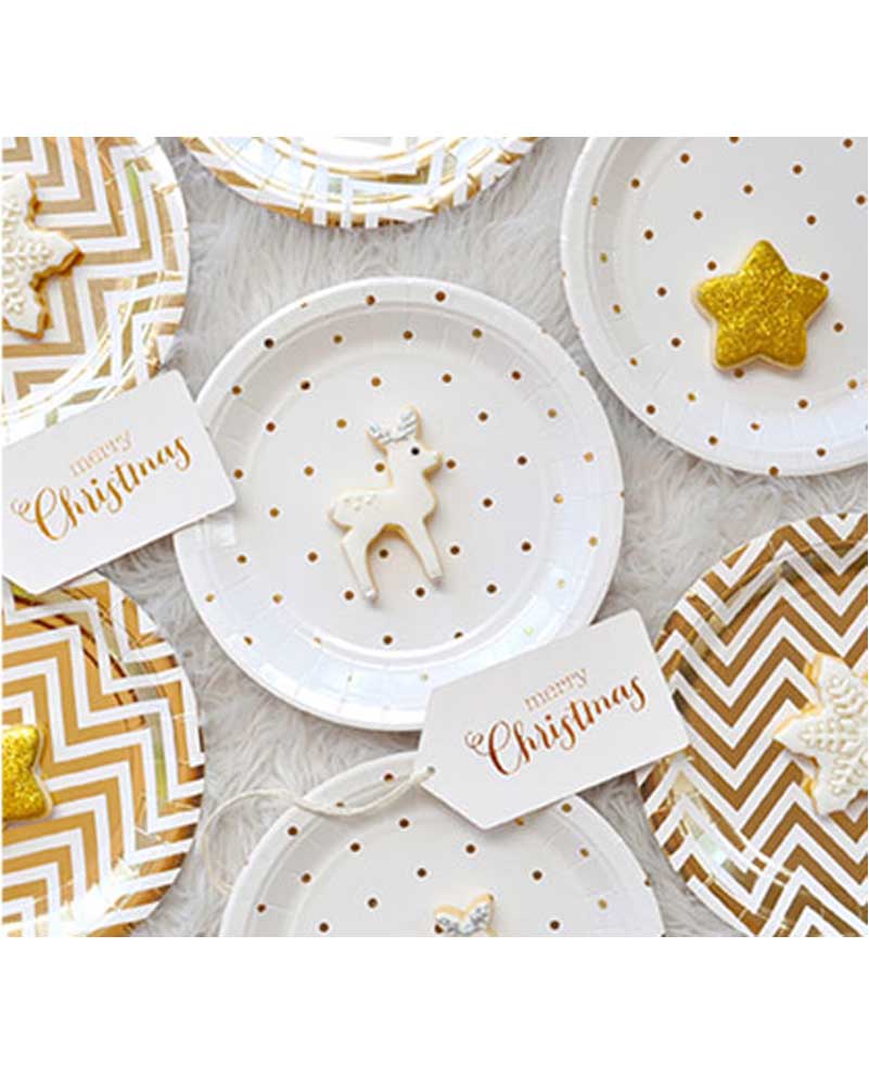 Gold Dots 23cm Paper Plates Pack of 10