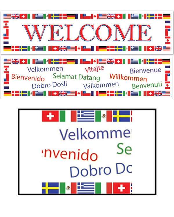 International Welcome Banners Pack of 2