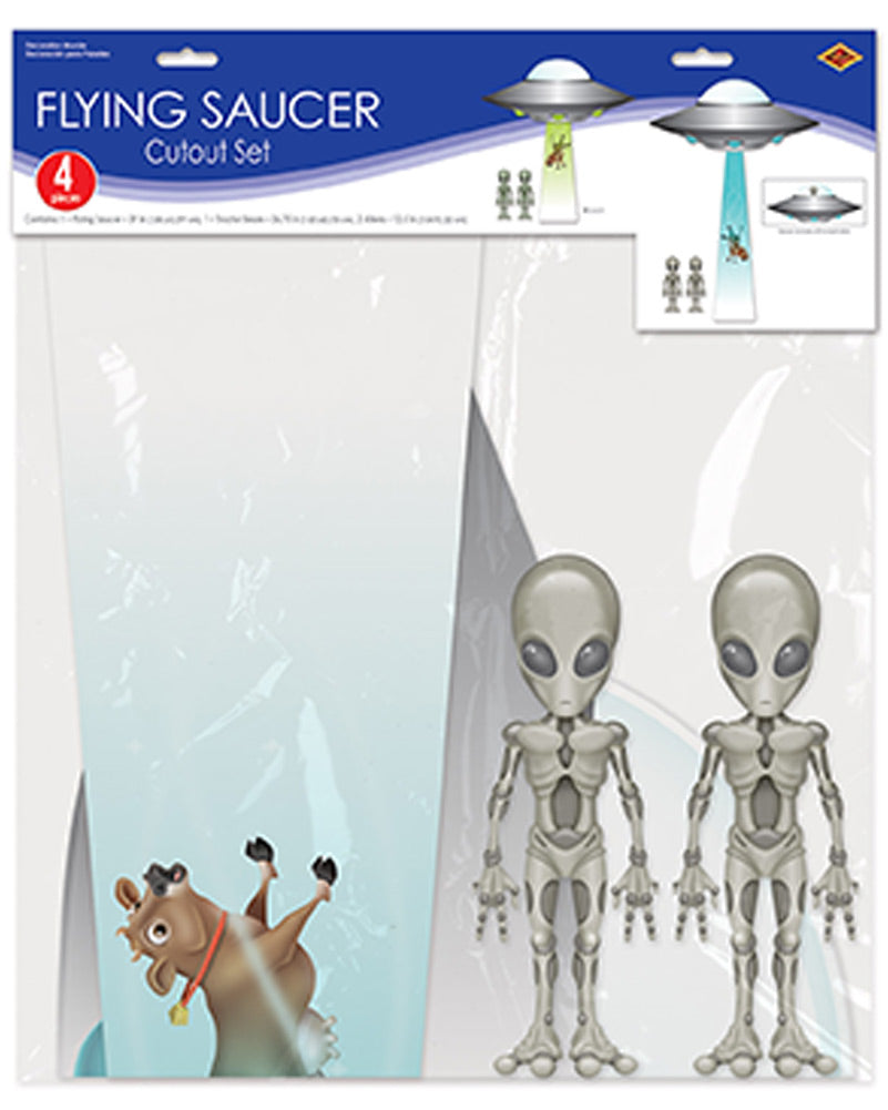 Jumbo Flying Saucer Cutouts Pack of 4