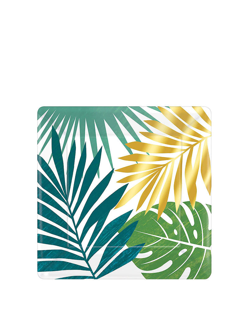 Key West 18cm Palm Leaf Square Paper Dessert Plates Pack of 8