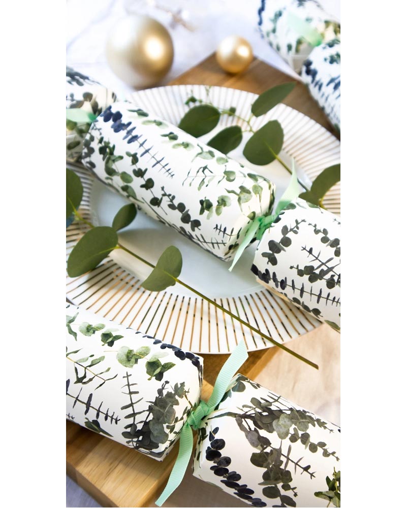 Kraft Eucalyptus Christmas Crackers Pack of 12
