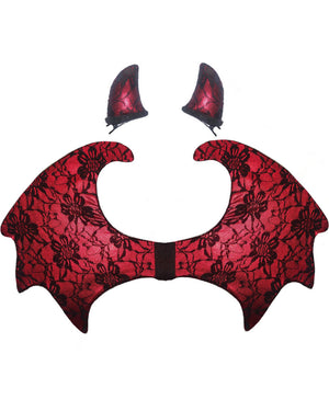 Lace Devil Wings and Horn Set